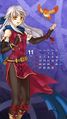 Image of a Heroes calendar's November 2017 page, featuring Micaiah.