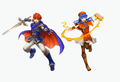 Artwork of Roy and Lilina, illustrated by Kaneda for their statuettes.