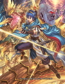 Artwork of Marth and Medeus from Cipher.
