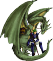 Heath, a Wyvern Rider, with his wyvern, Hyperion, in Fire Emblem: The Blazing Blade.