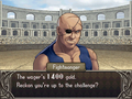 The arena's host inviting a unit in Shadow Dragon.