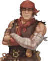 An alternate Brigand portrait in Echoes: Shadows of Valentia, seen only in cutscenes.